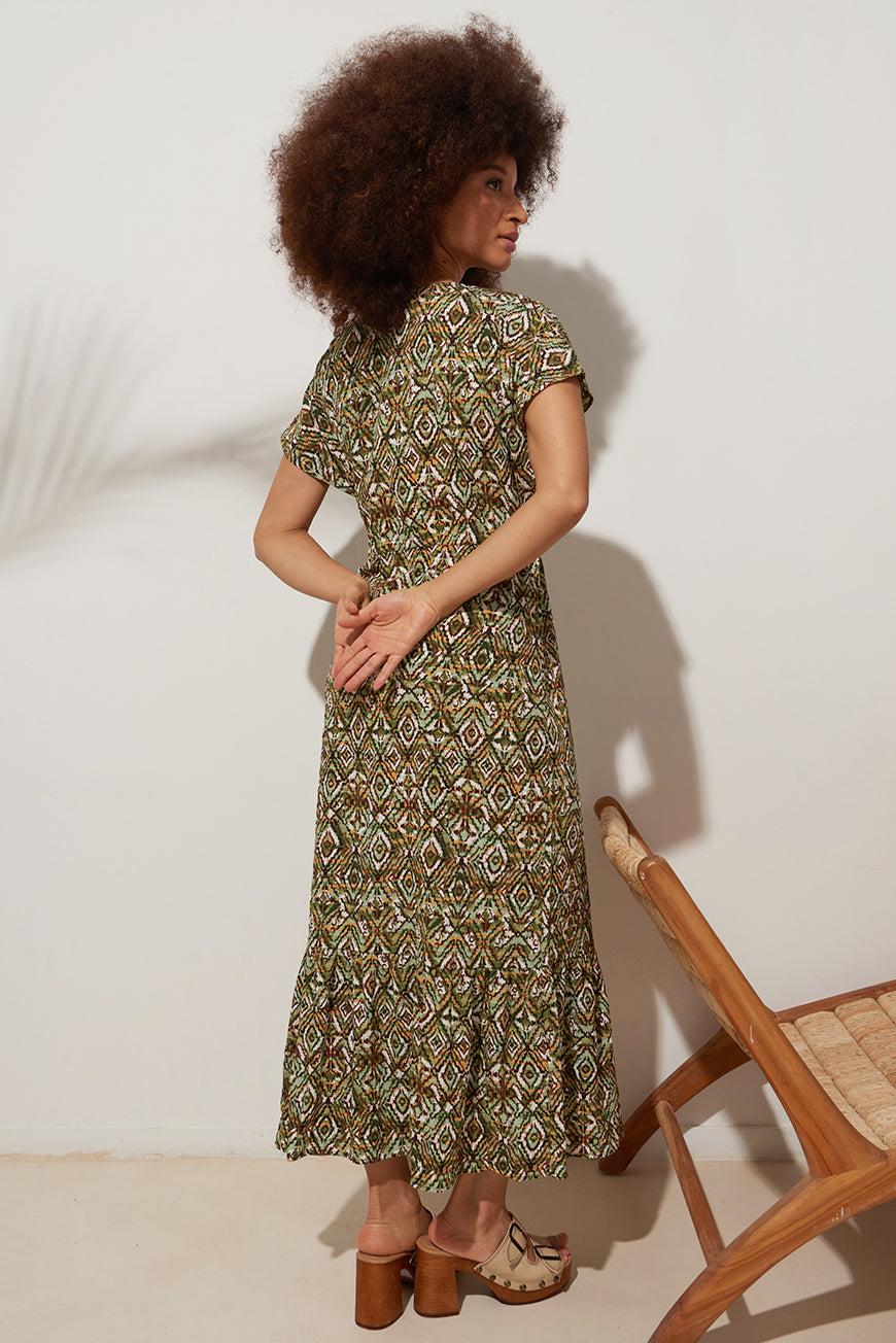 Lpb Woman ROBE MIDI À VOLANTS BRESIL