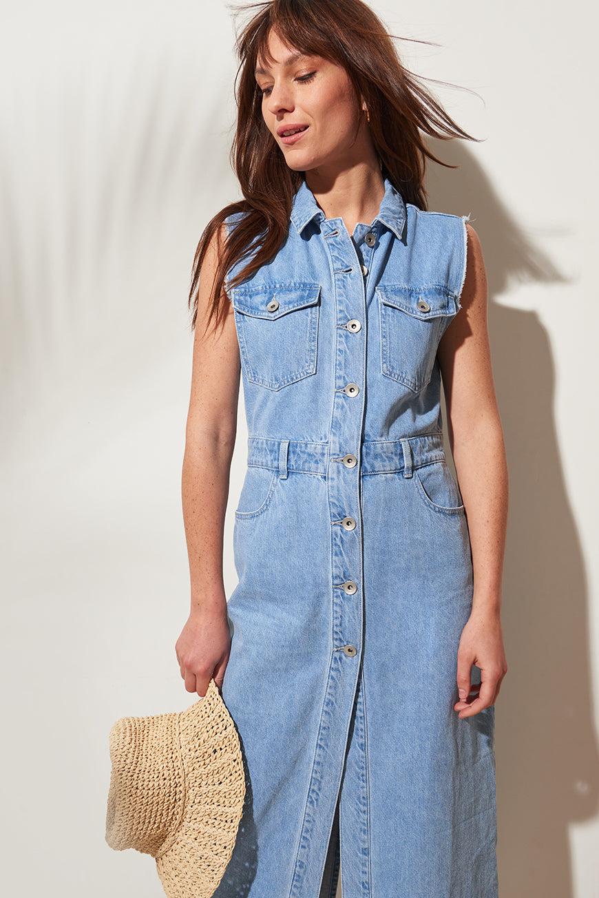 lpb woman ROBE MIDI SANS MANCHE LANAYA