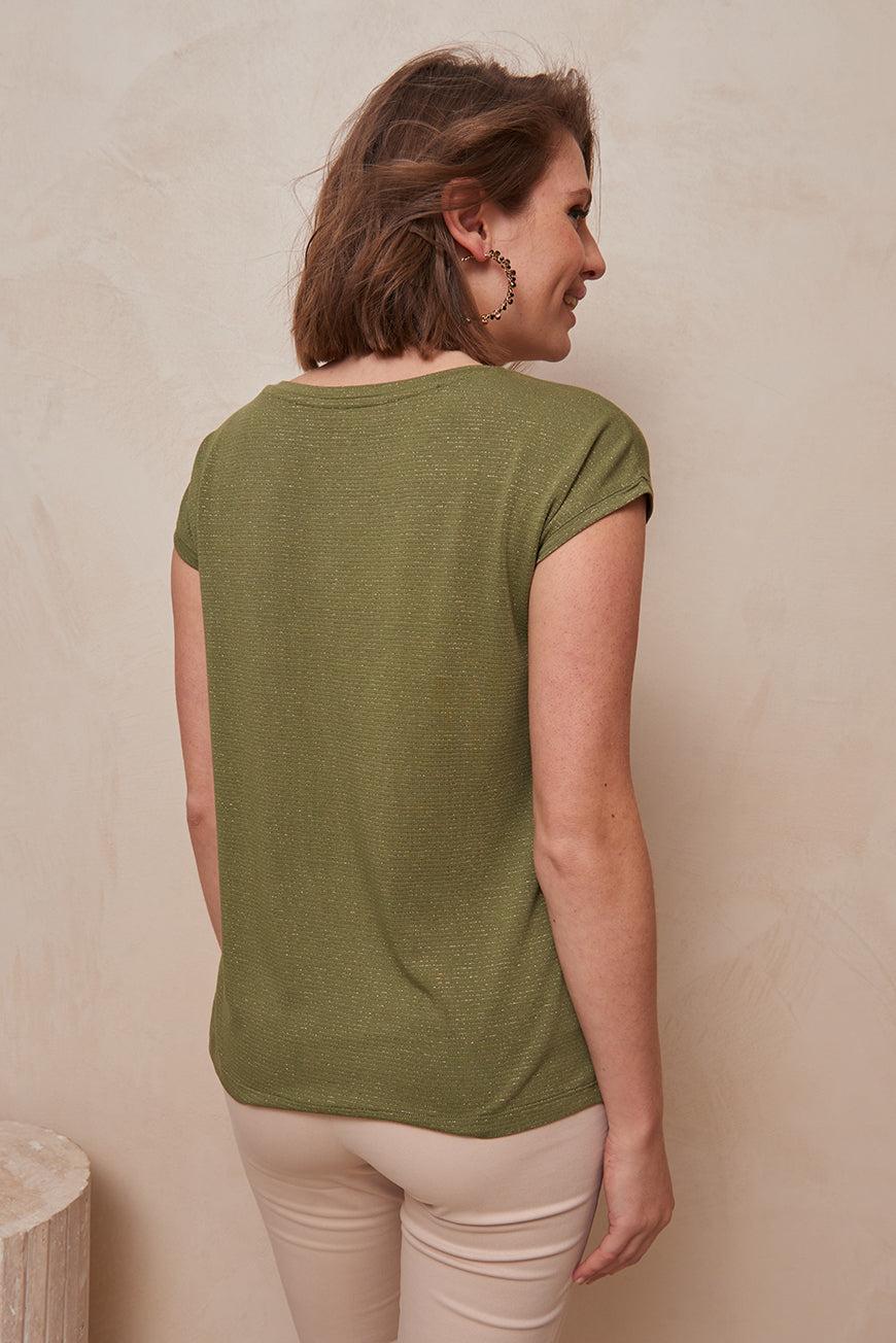 Lpb Woman TEE SHIRT LUZ KAKI RAYURES OR