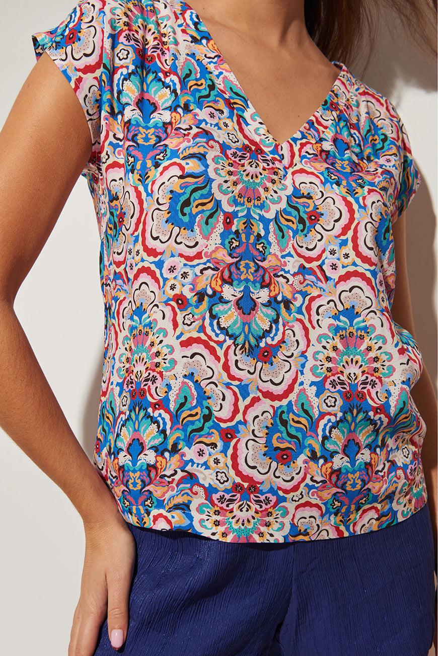 Lpb Woman TOP ILSABE PRINT TULUM