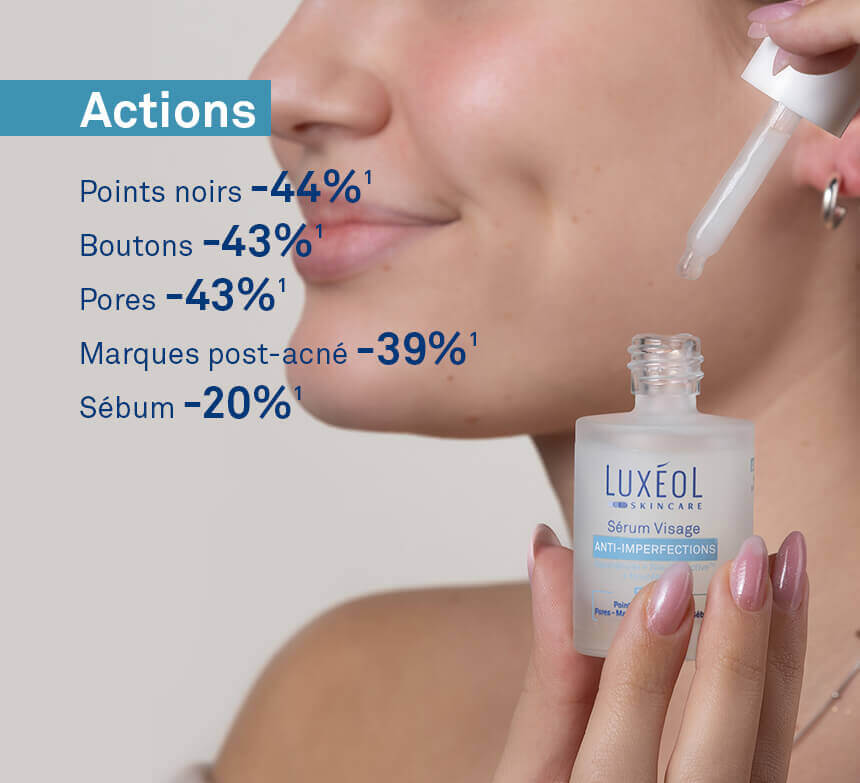 Luxéol Sérum Visage Anti-imperfections 5en1 Peaux Mixtes à Grasses à Tendance Acnéique