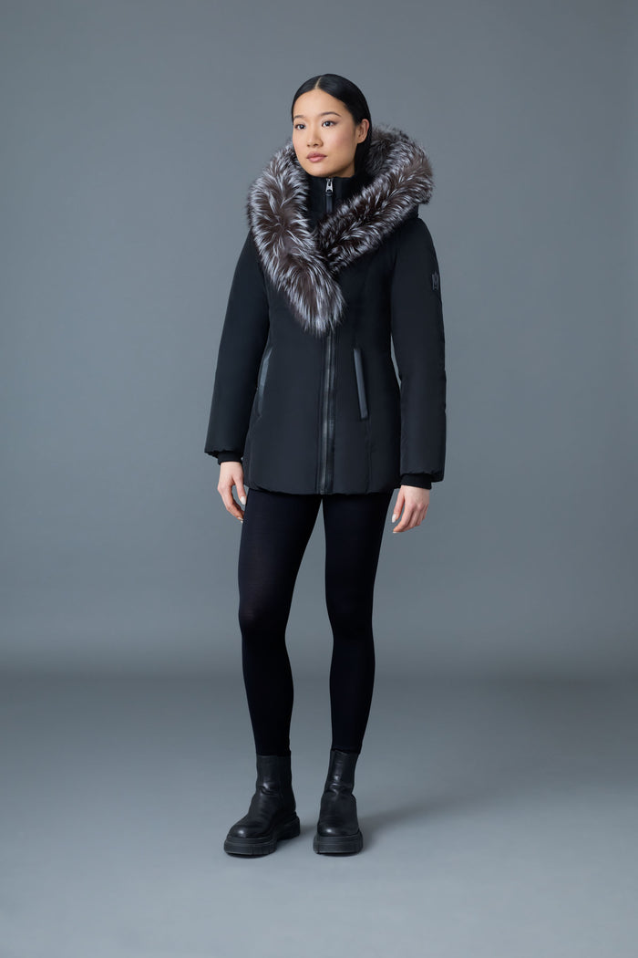 Mackage ADALI Manteau En Duvet Avec Col Signature Mackage En Fourrure De Renard Argenté