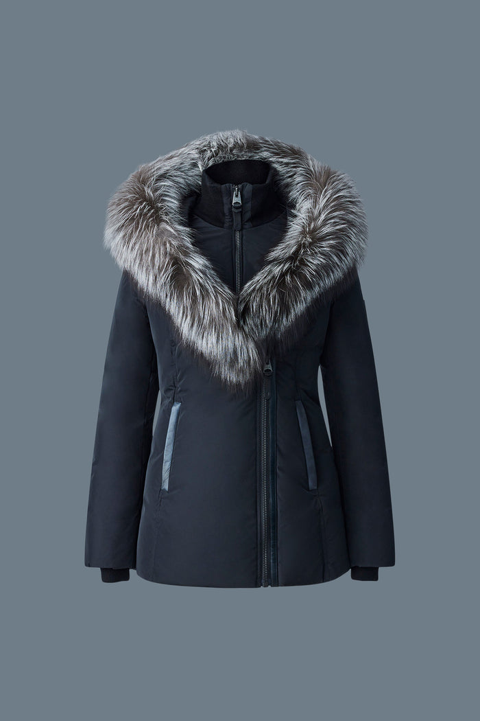 mackage ADALI Manteau en duvet avec col signature Mackage en fourrure de renard argenté