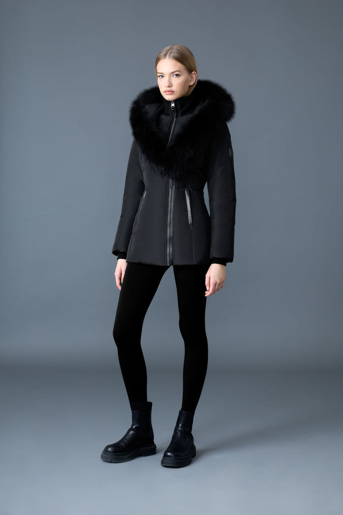 Mackage ADALI Manteau En Duvet Avec Col Signature Mackage En Fourrure De Renard Bleue