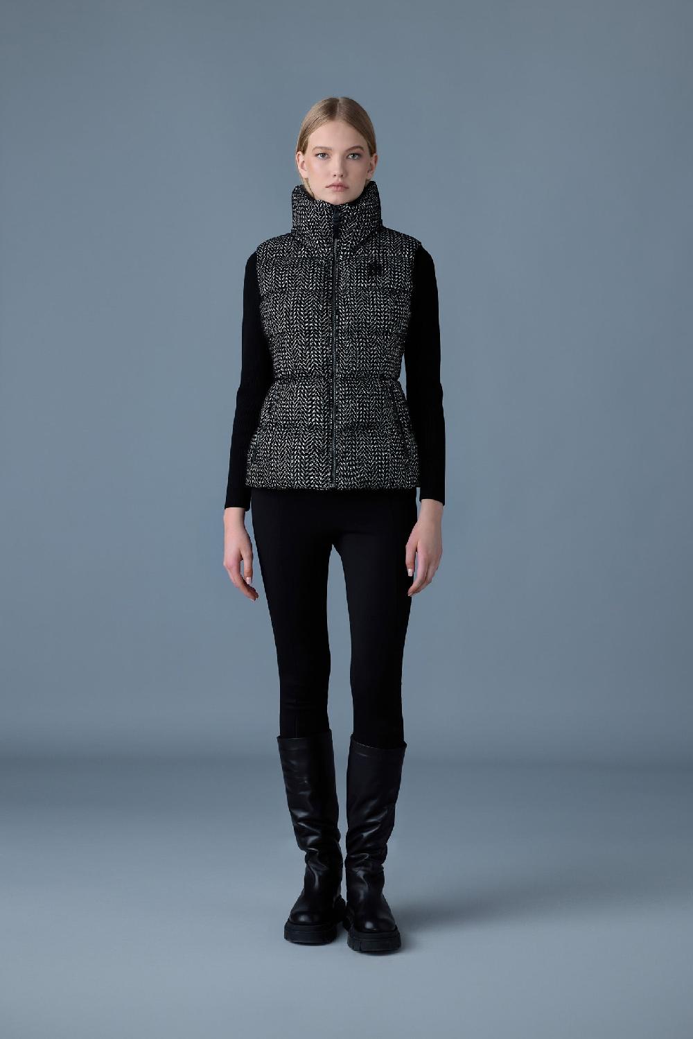 mackage CHAYA-FLP Veste sans manches en duvet léger et tissu floqué