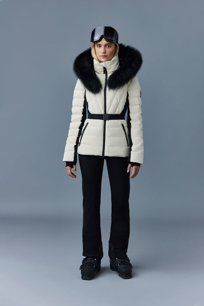 Mackage ELITA Manteau De Ski En Duvet Avec Fourrure De Renard Bleu Amovible