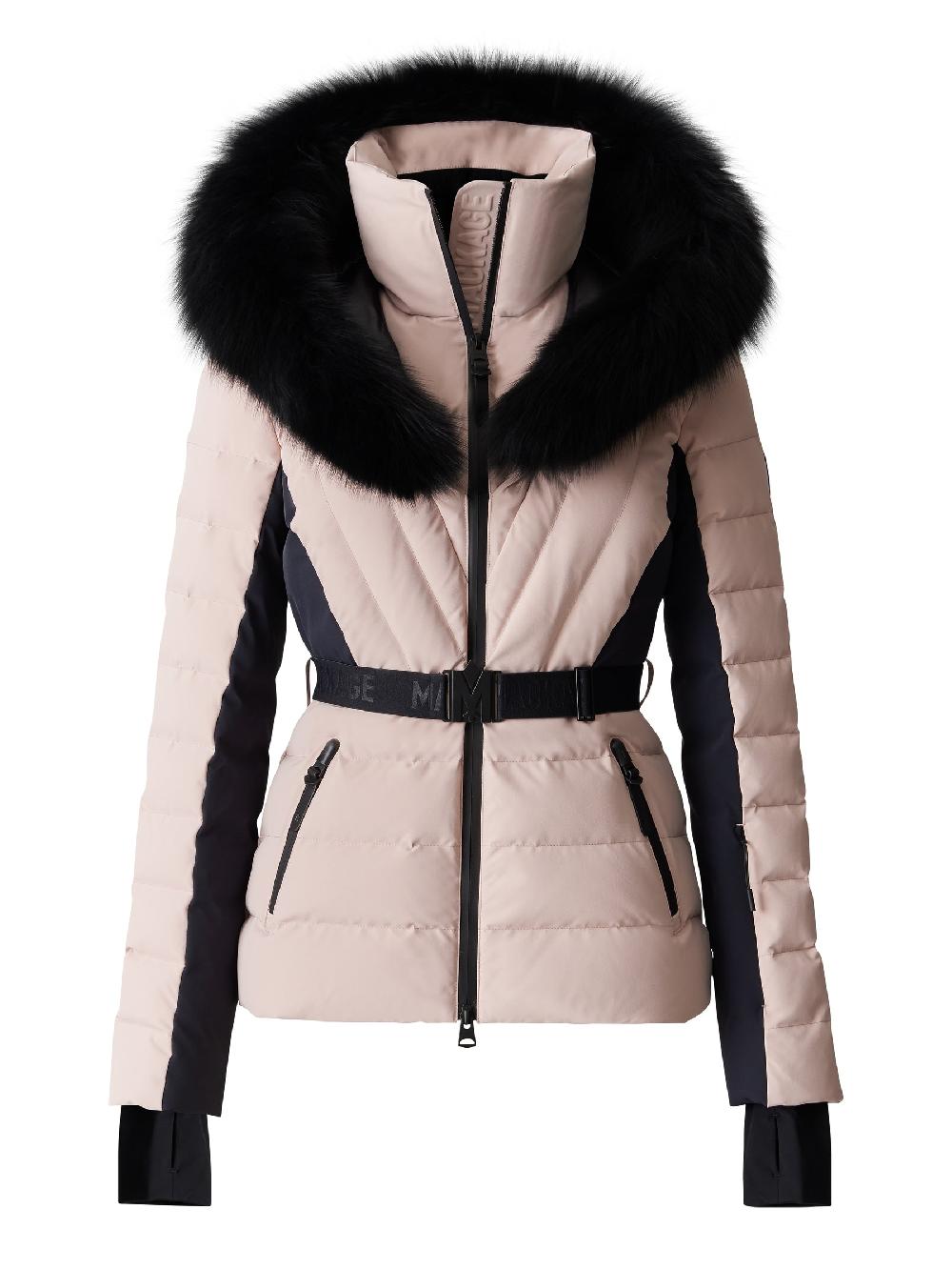 Mackage ELITA Manteau De Ski En Duvet Avec Fourrure De Renard Bleu Amovible