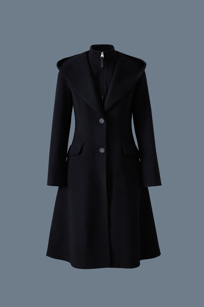 Mackage GLORIA Manteau En Mélange De Laine Fait à La Main Avec Plastron Amovible