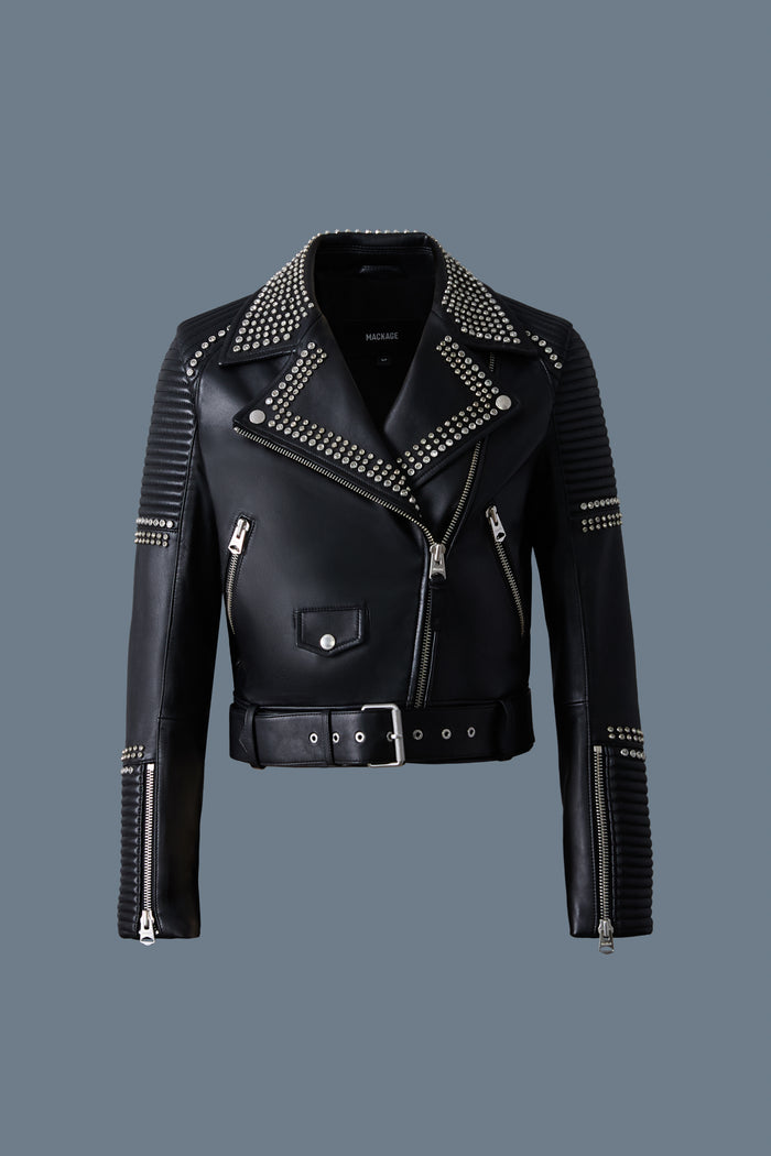Mackage MASINA-ST Veste En Cuir Orné De Cristaux