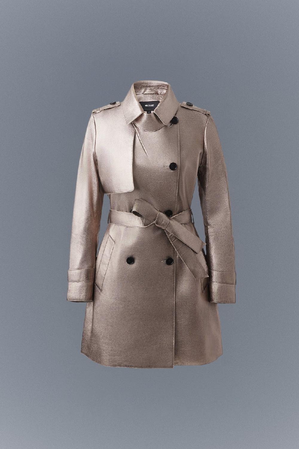 Mackage MELY Trench En Cuir Long