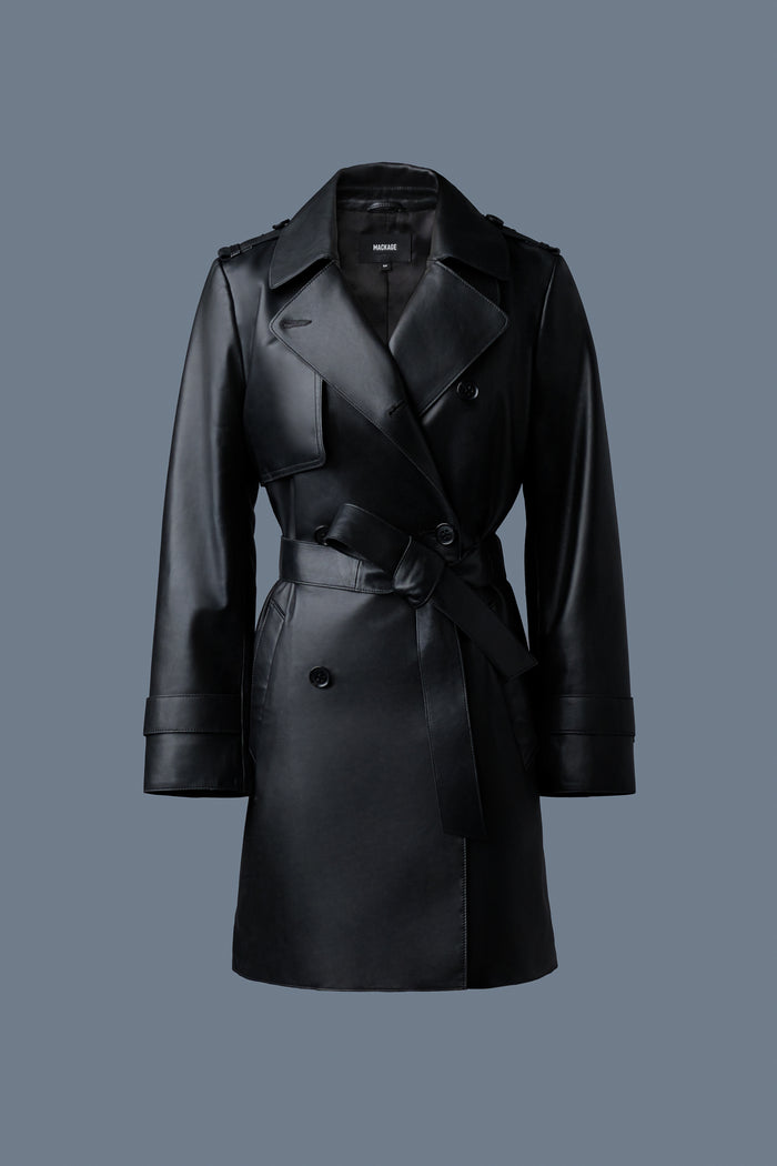 mackage MELY Trench en cuir long