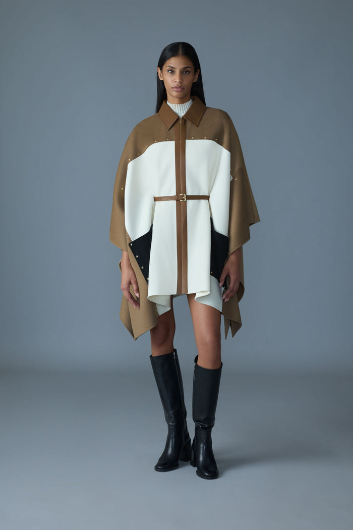 Mackage MOLY Manteau Cape En Laine à Rivets