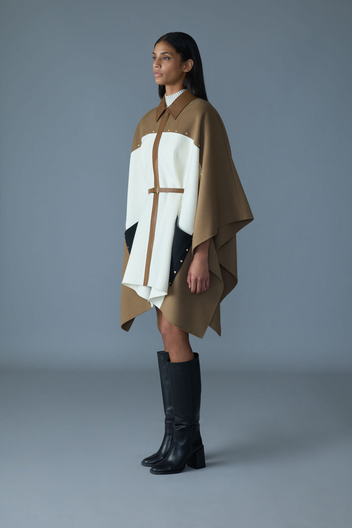 Mackage MOLY Manteau Cape En Laine à Rivets