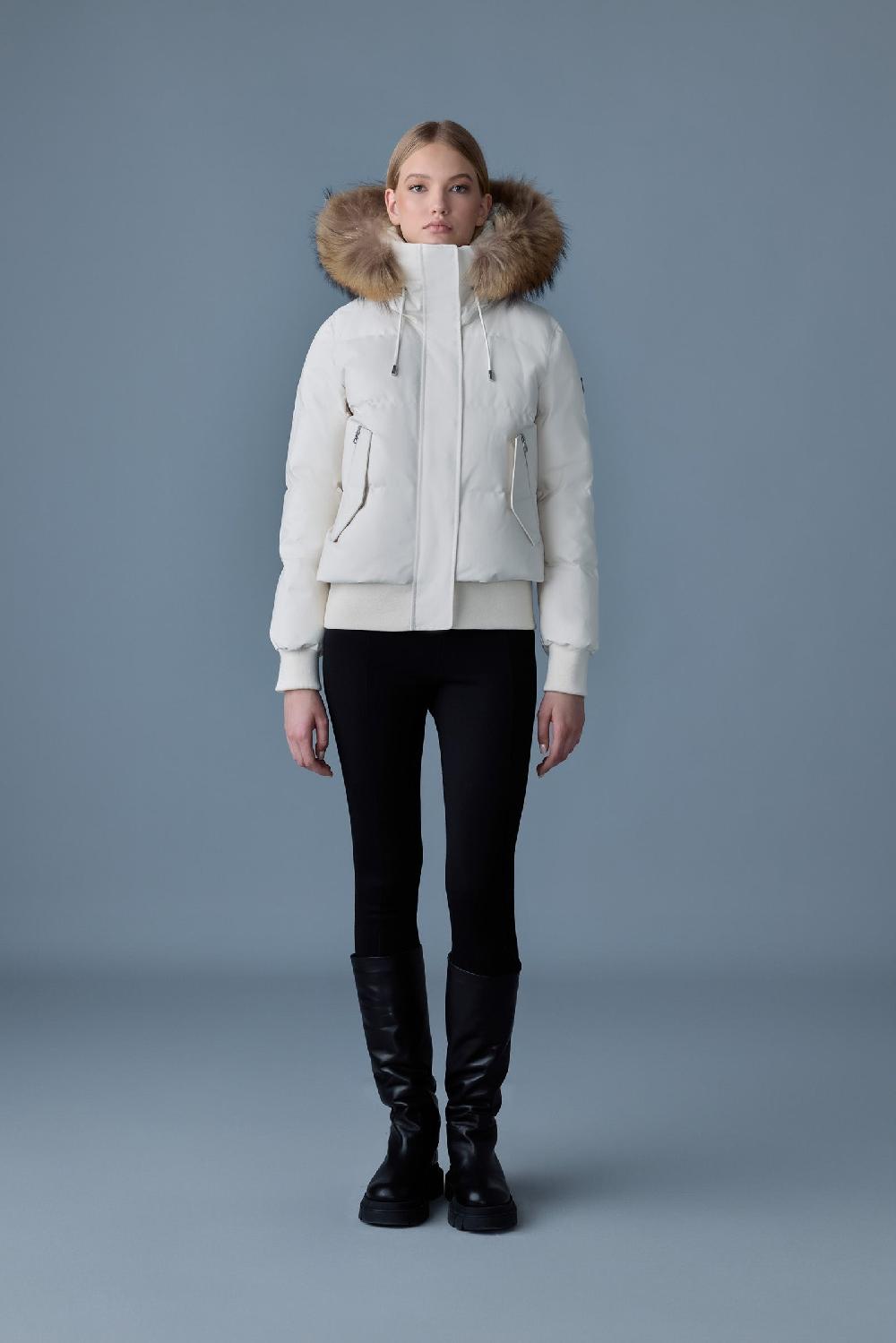 Mackage NEFI-FZ Blouson En Duvet Avec Capuchon Amovible Bordé De Fourrure