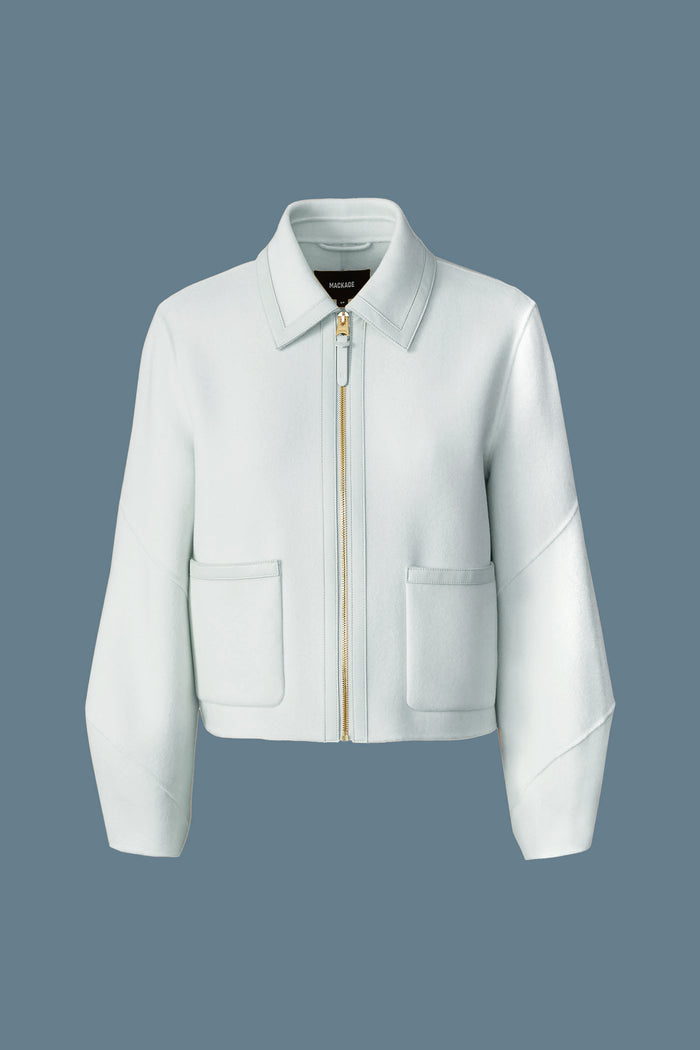 Mackage SOLANA Manteau Court En Lainage Double Face à Manches Ballons