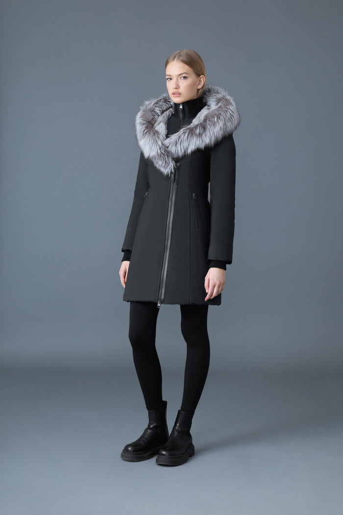 Mackage TRISH Manteau En Duvet Powder Touch Avec Col Signature Mackage En Fourrure De Renard Argenté