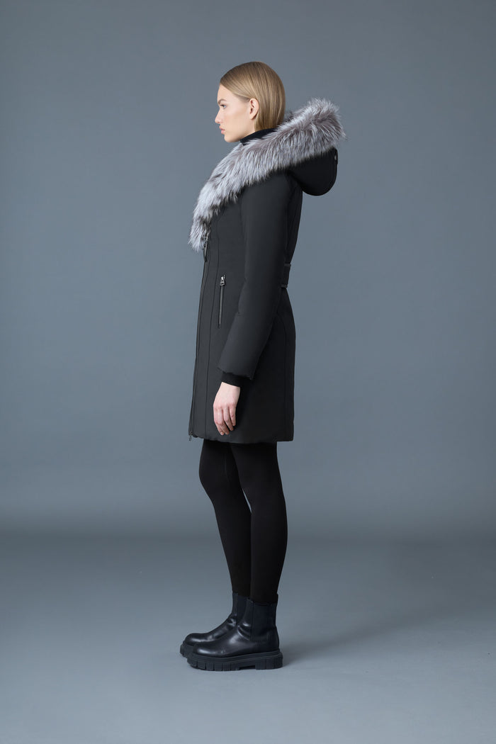 Mackage TRISH Manteau En Duvet Powder Touch Avec Col Signature Mackage En Fourrure De Renard Argenté