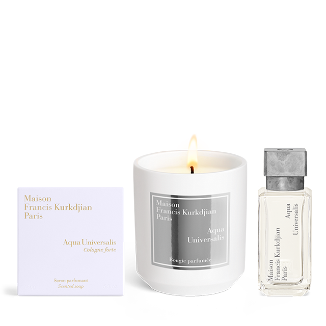Maison Francis Kurkdjian Paris AquaUniversalis Trio Bougie Parfumée Savon Parfumant Et Eau De Toilette