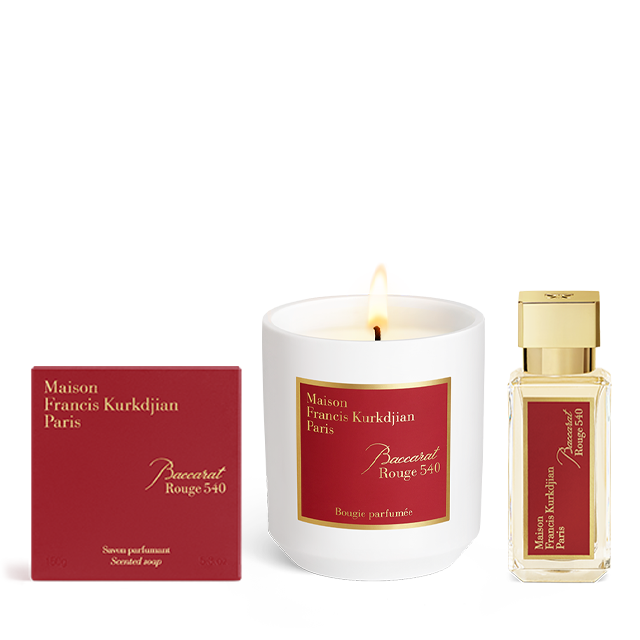 Maison Francis Kurkdjian Paris BaccaratRouge 540 Trio Bougie Parfumée Savon Parfumant Et Eau De Parfum