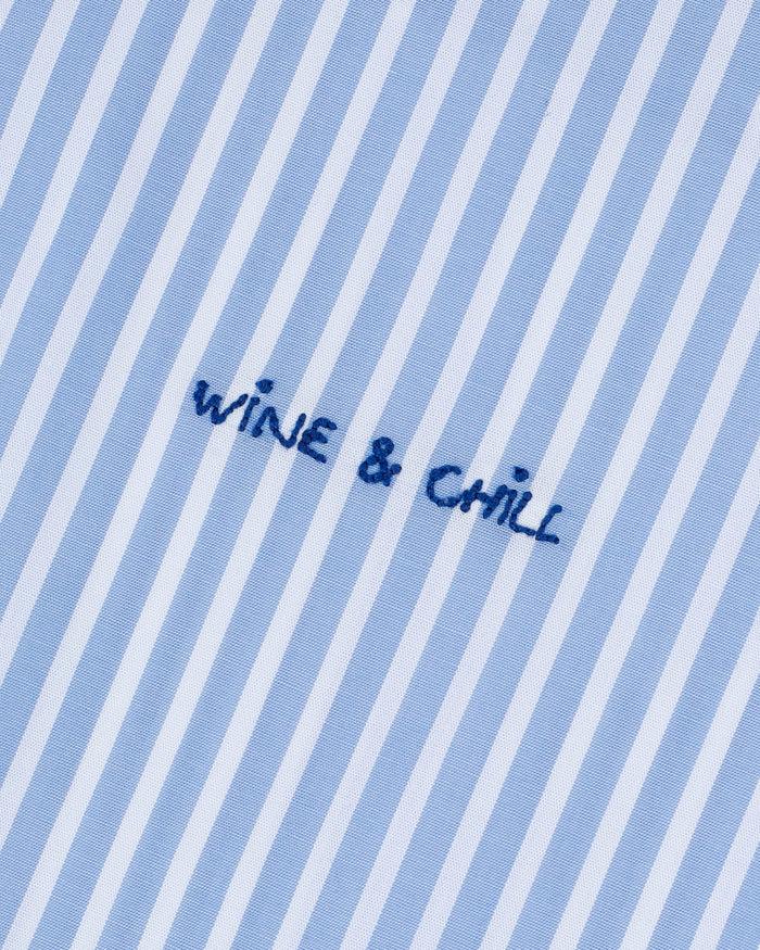 Maison Labiche La Chemise Dewet En Popeline 'wine & Chill'