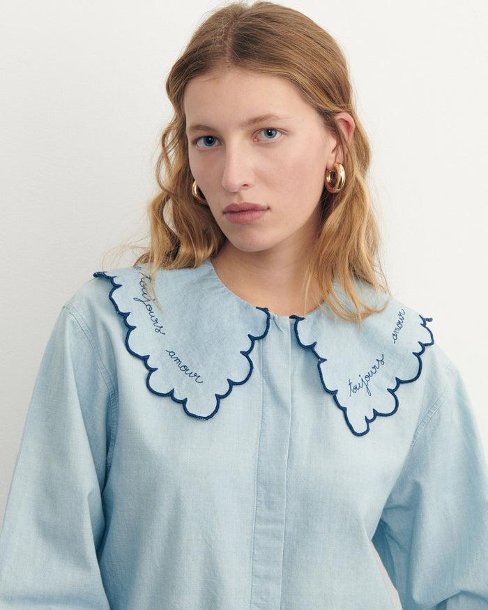 Maison Labiche La Chemise Sourdière Chambray "amour Toujours"
