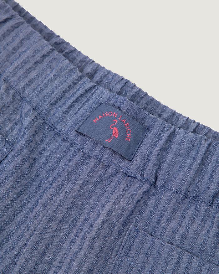 Maison Labiche Le Pantalon Oudin En Seersucke "flamingo"