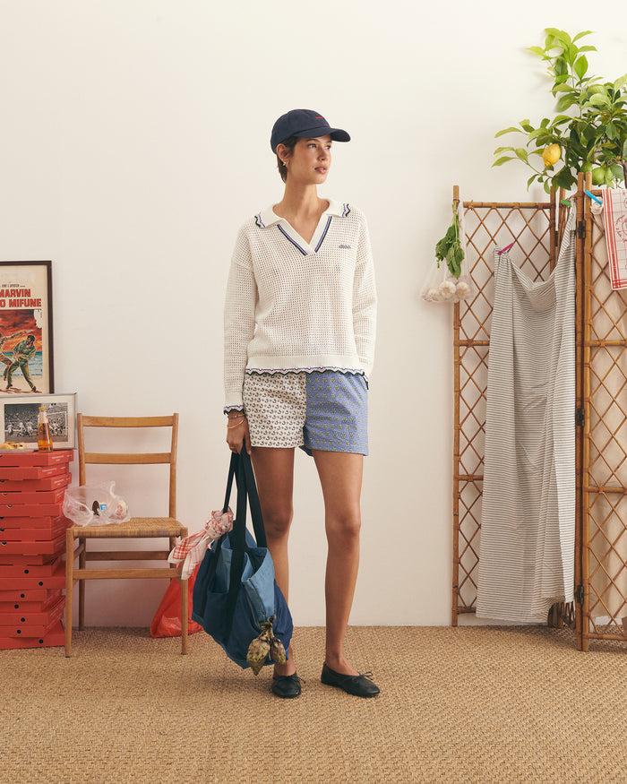 Maison Labiche Le Pull Fournière En Crochet "patch Labiche"