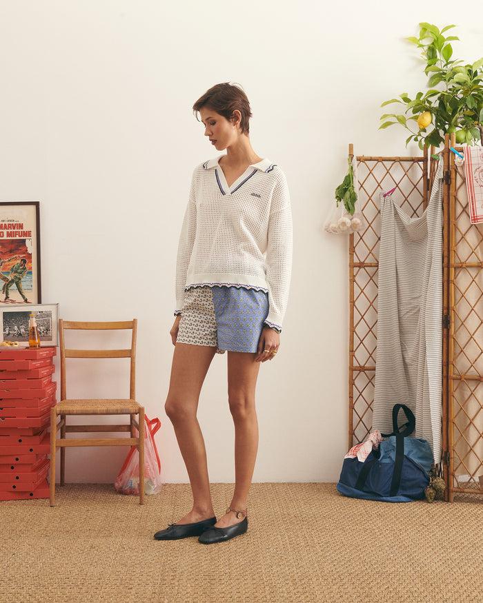 Maison Labiche Le Pull Fournière En Crochet "patch Labiche"