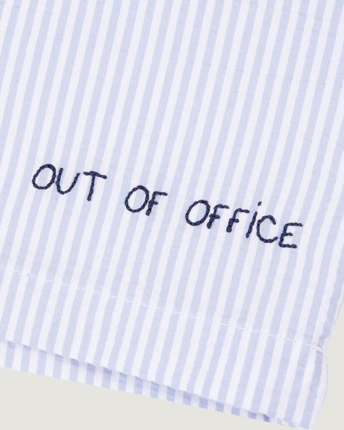 Maison Labiche Le Short De Bain Maillot Seersucker "out Of Office"