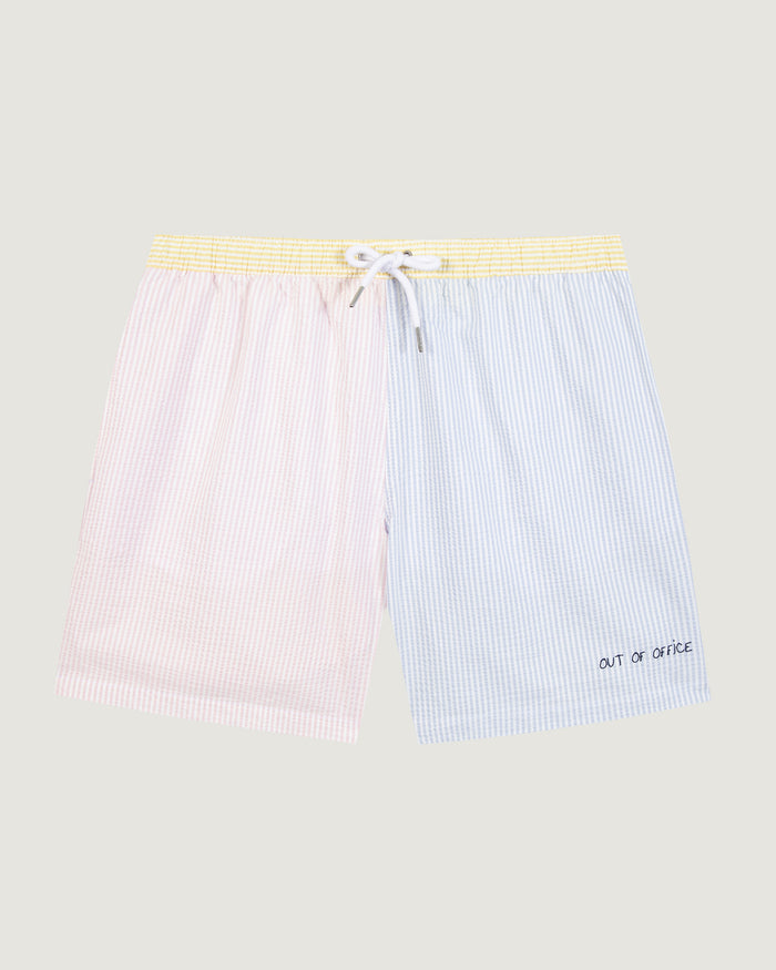 maison labiche Le Short De Bain Maillot seersucker "out of office"