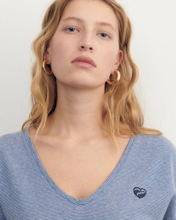 Maison Labiche Le Tee-shirt Chateau En Lin "patch Coeur"