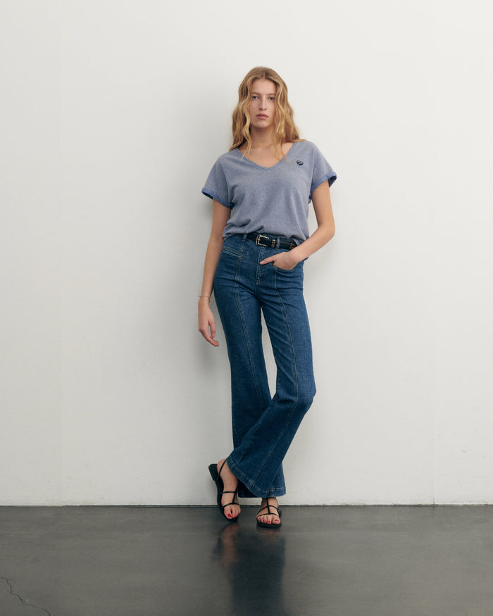 Maison Labiche Le Tee-shirt Chateau En Lin "patch Coeur"