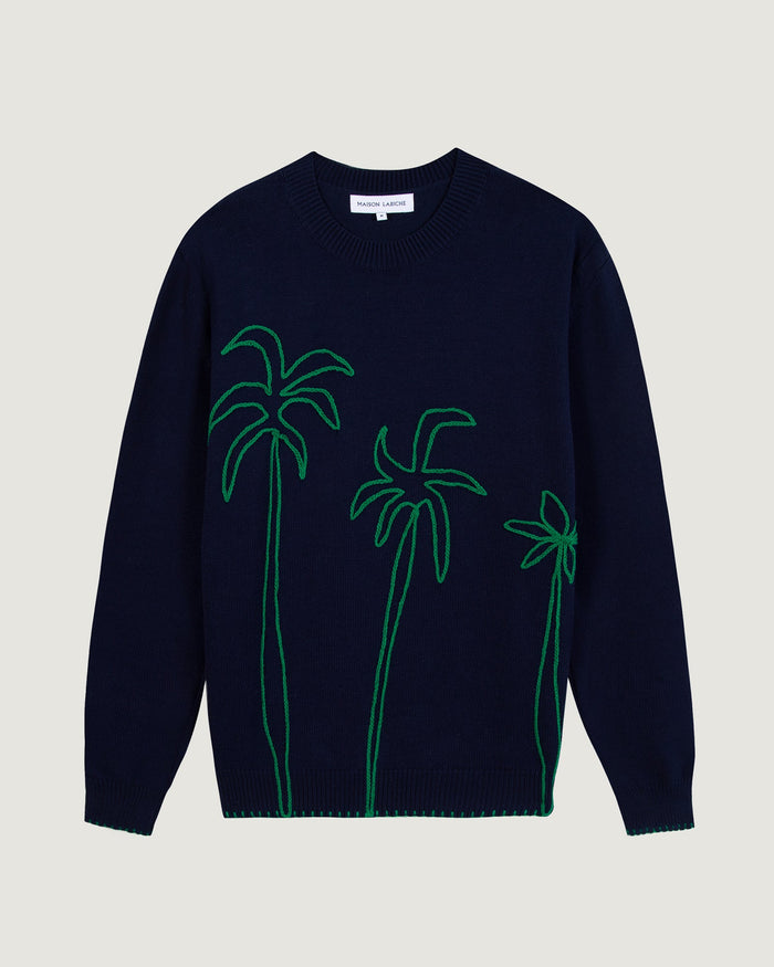 maison labiche Le Pull Grand Cerf "palmier"