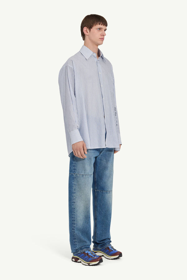 Maison Margiela Chemise Asymétrique à Rayures En Popeline De Coton