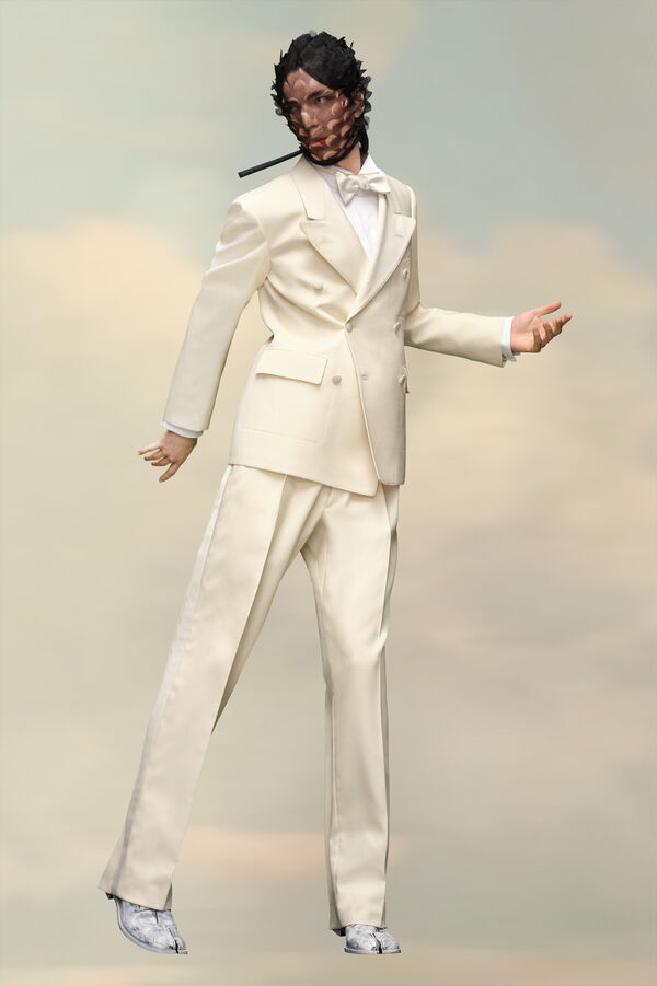 Maison Margiela Blazer En Mohair Et Soie