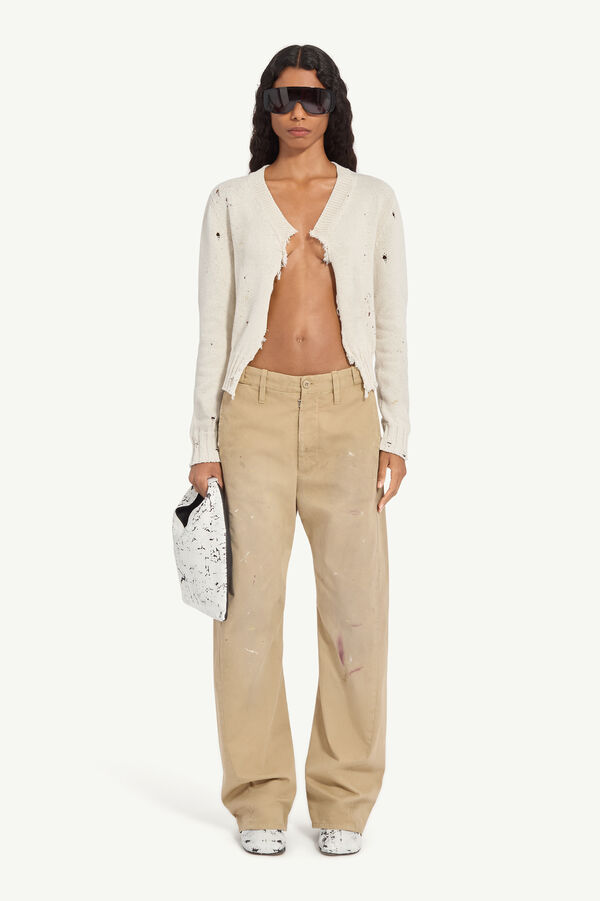 maison margiela Cardigan en maille peinte