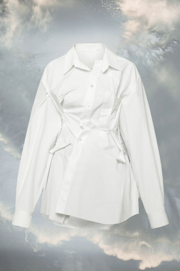 Maison Margiela Chemise En Popeline De Coton Brut