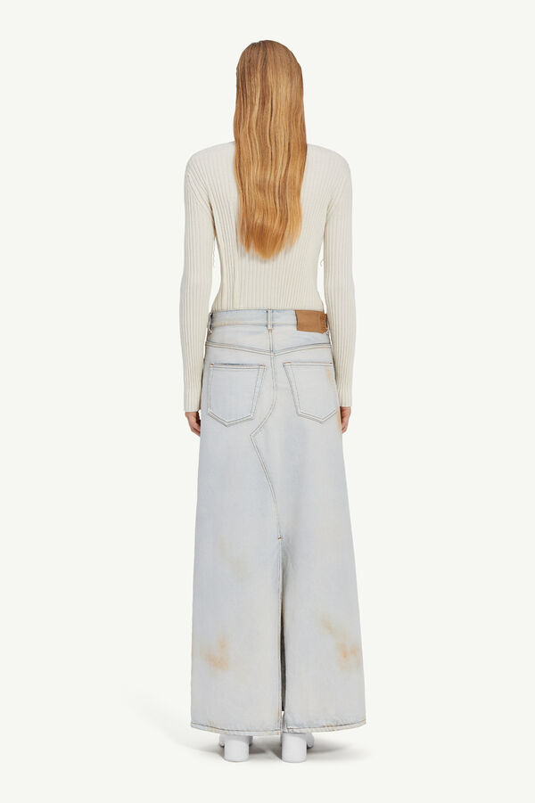 Maison Margiela Jupe Longue Effet Usé En Denim