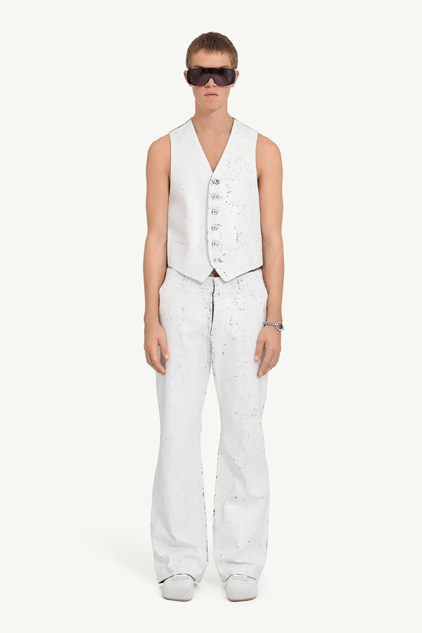 Maison Margiela Pantalon Blanc Peint