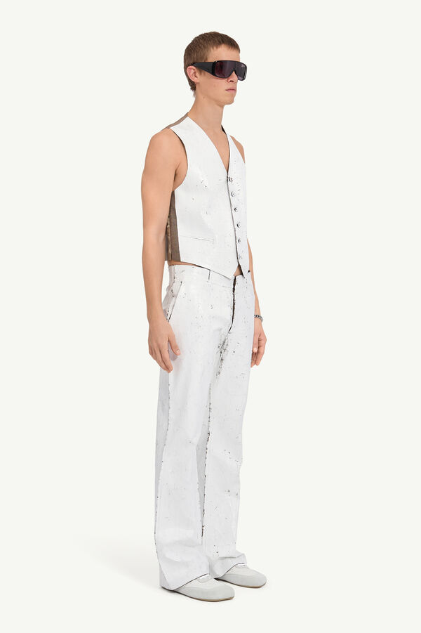 Maison Margiela Pantalon Blanc Peint
