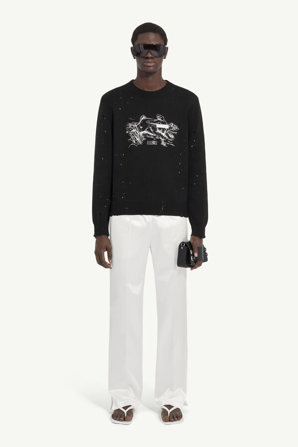 Maison Margiela Pull Imprimé Lapin Blanc