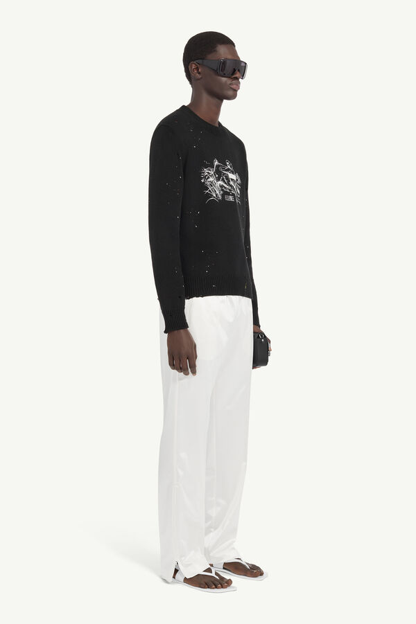 Maison Margiela Pull Imprimé Lapin Blanc