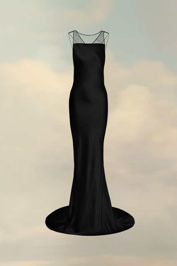 maison margiela Robe en satin martelé