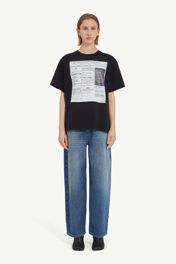 maison margiela T-shirt imprimé journal