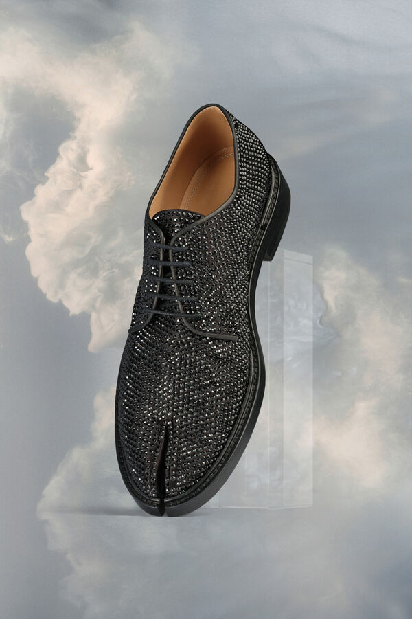 maison margiela Tabi à lacets ornée de cristaux