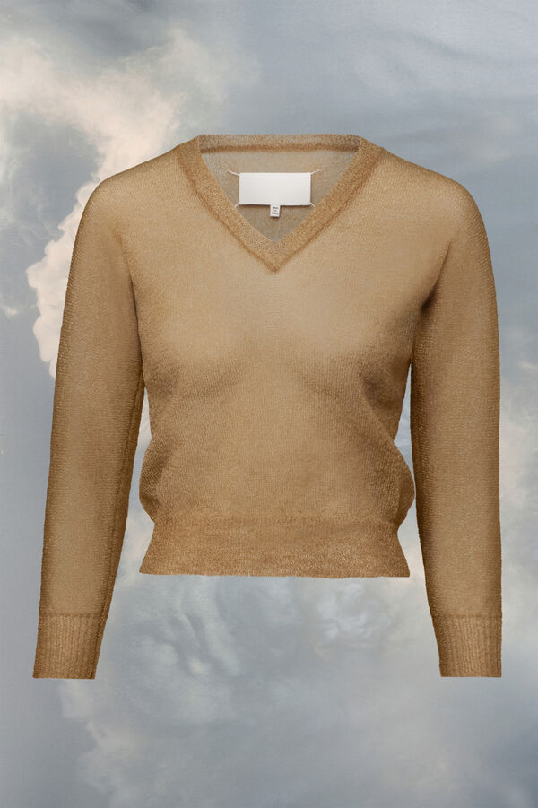 Maison Margiela Top Col En V En Maille Extra-fine