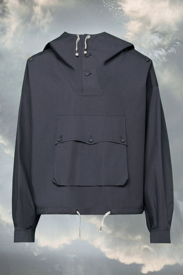 maison margiela Veste à capuche en coton enduit