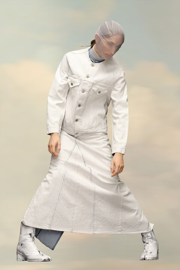 Maison Margiela Veste Sans Col En Denim