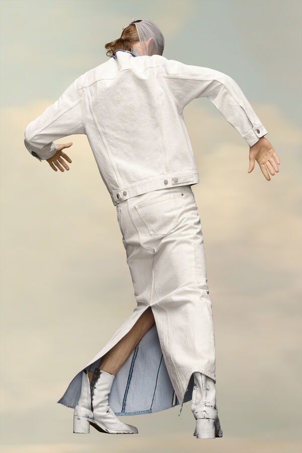 Maison Margiela Veste Sans Col En Denim