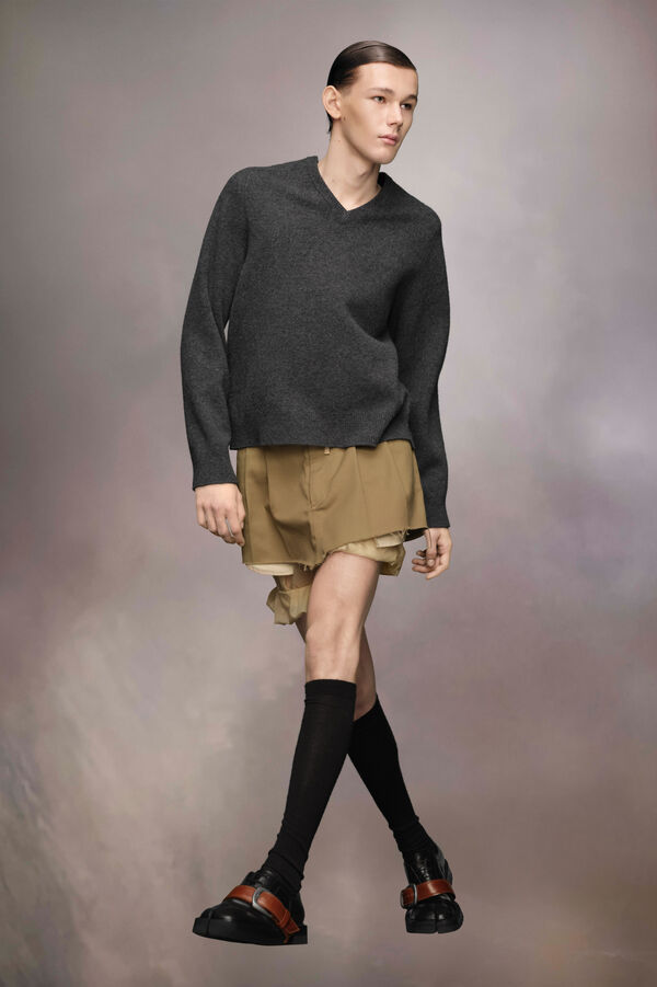 Maison Margiela Pull à Col V En Laine D'agneau Lavée